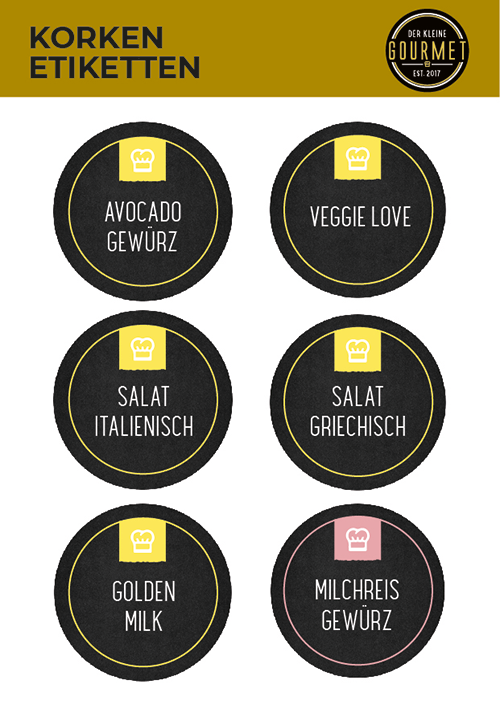 Bedruckte Korkenetiketten