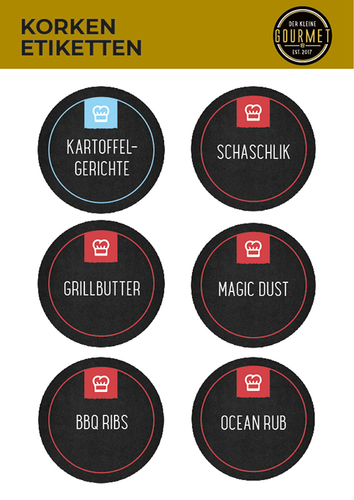 Bedruckte Korkenetiketten