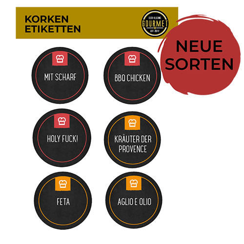 Bedruckte Korkenetiketten