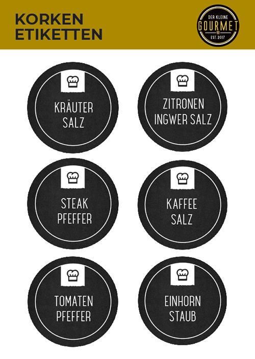 Bedruckte Korkenetiketten