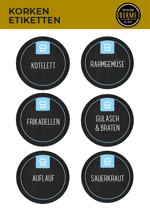 Bedruckte Korkenetiketten